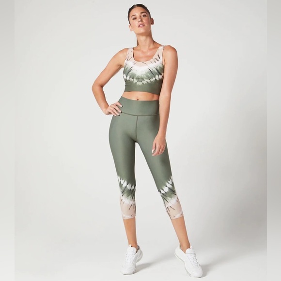 Wear It To Heart Green Tie Dye Bra + Legging Coord Set